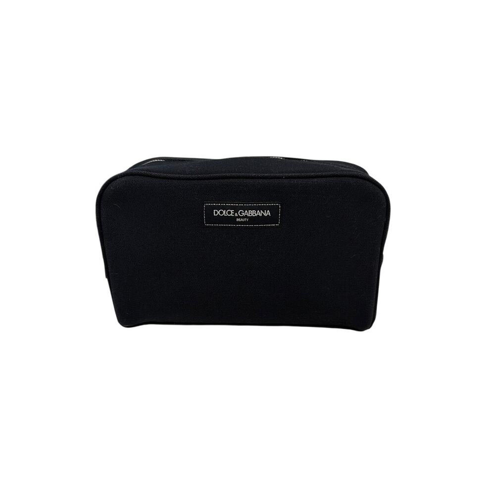 Dolce & Gabbana Beauty Black Cosmetic Toiletry Canvas Zipper Bag